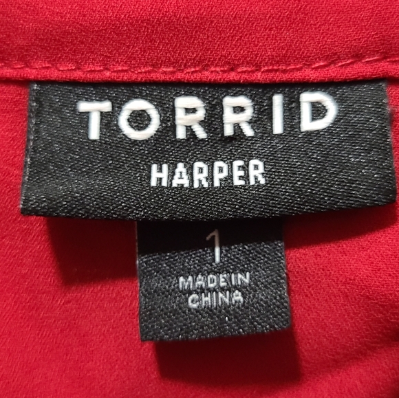 Torrid Harper Georgette 3/4 Sleeve Blouse - Cute For A Valentines Date! - Picture 7 of 16